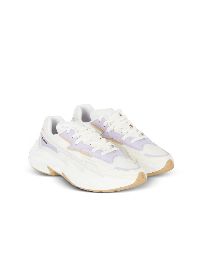 Balmain RunRow Leather Sneakers Beige Women Sneakers