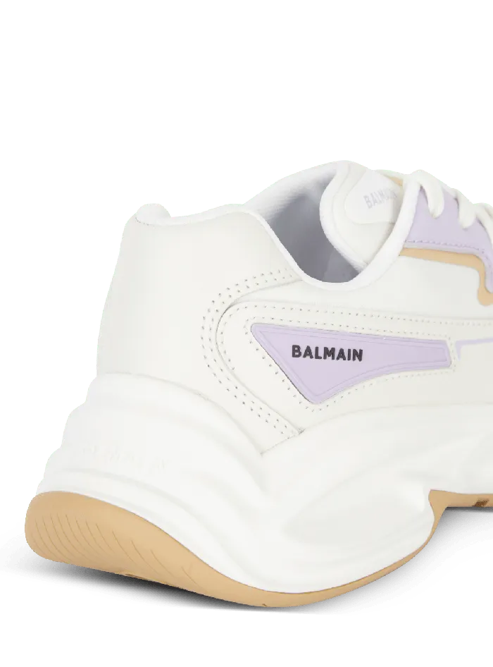 Balmain RunRow Leather Sneakers Beige Women Sneakers