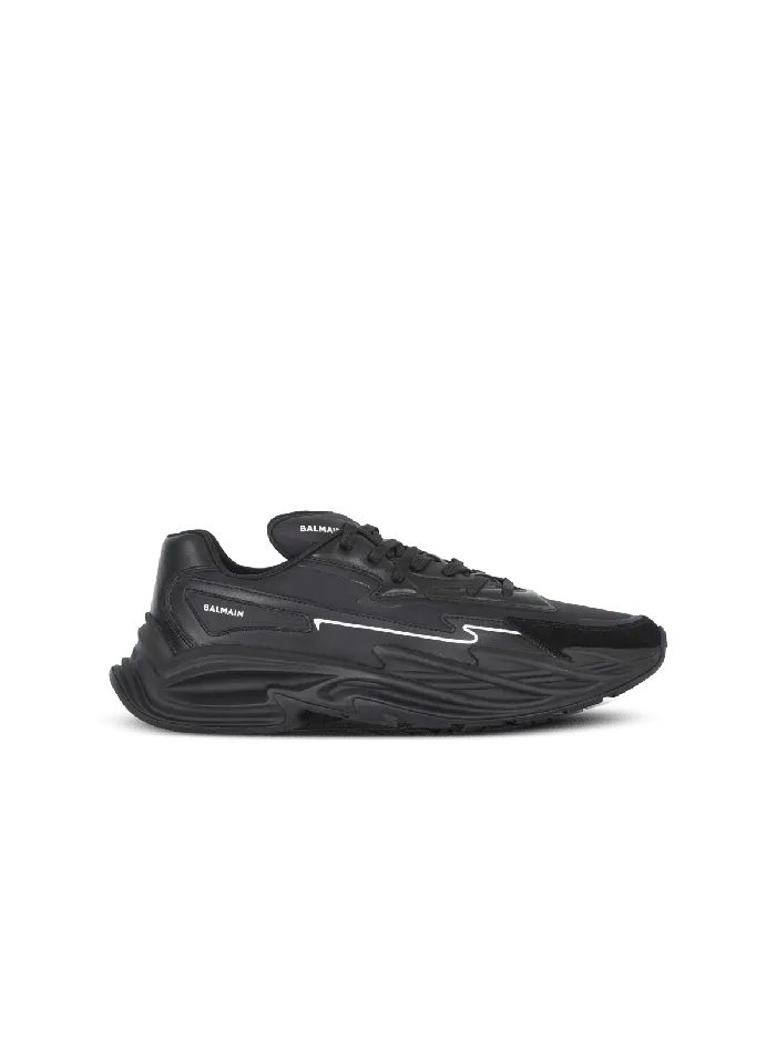 Balmain RunRow Leather Sneakers Black Men Sneakers