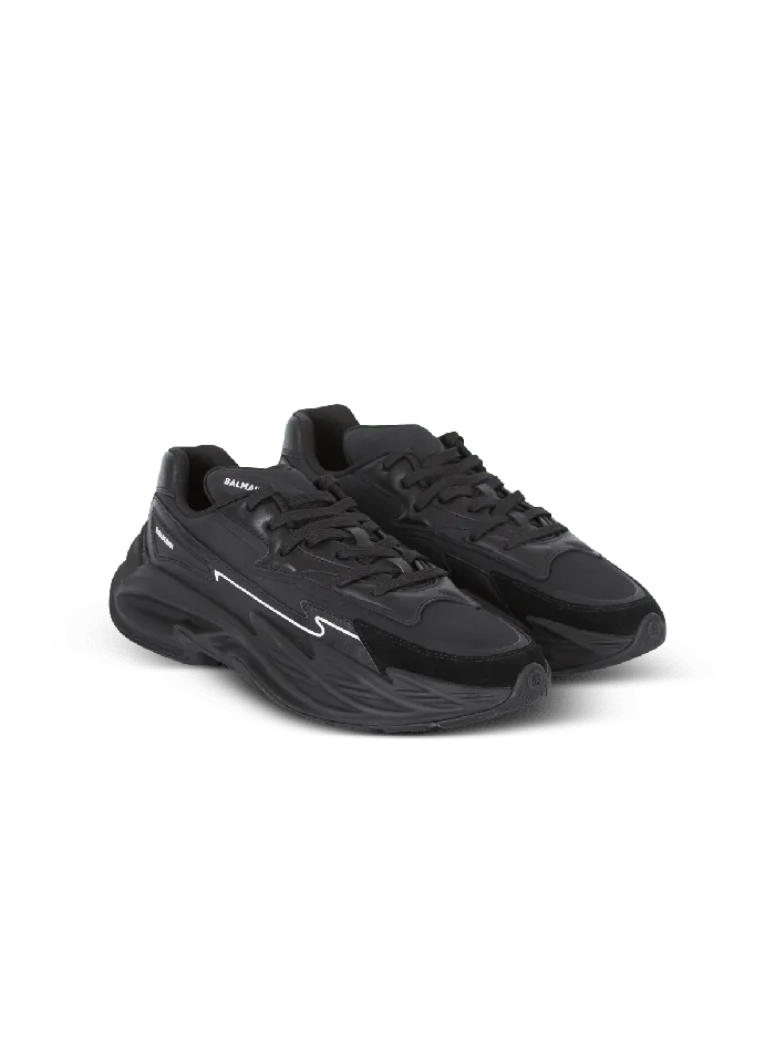 Balmain RunRow Leather Sneakers Black Men Sneakers