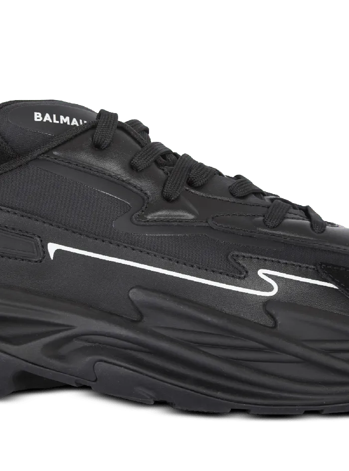 Balmain RunRow Leather Sneakers Black Men Sneakers