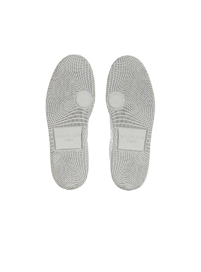 Balmain Swan Silver Leather Sneakers Silver Men Sneakers