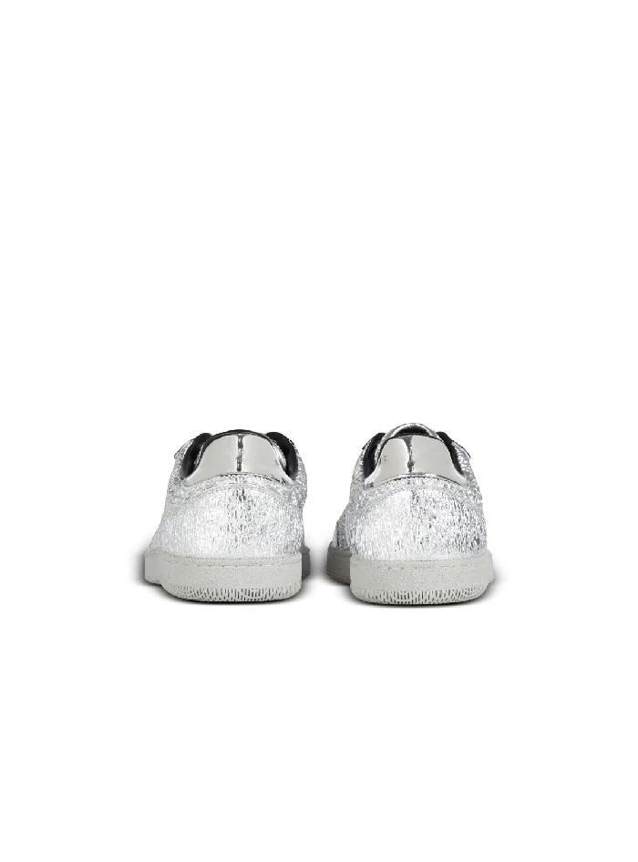 Balmain Swan Silver Leather Sneakers Silver Men Sneakers