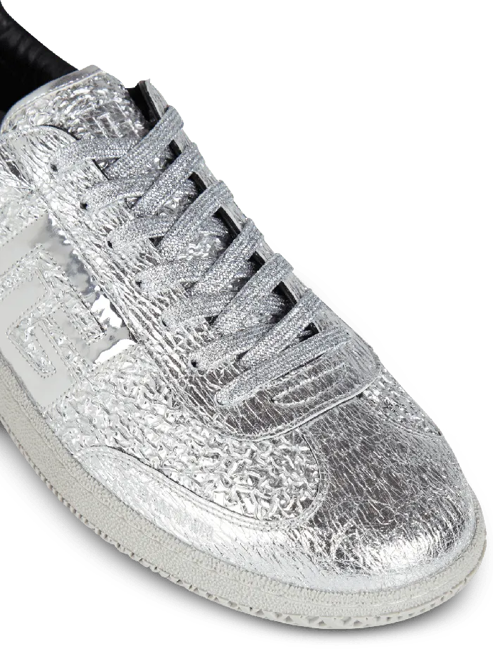 Balmain Swan Silver Leather Sneakers Silver Men Sneakers