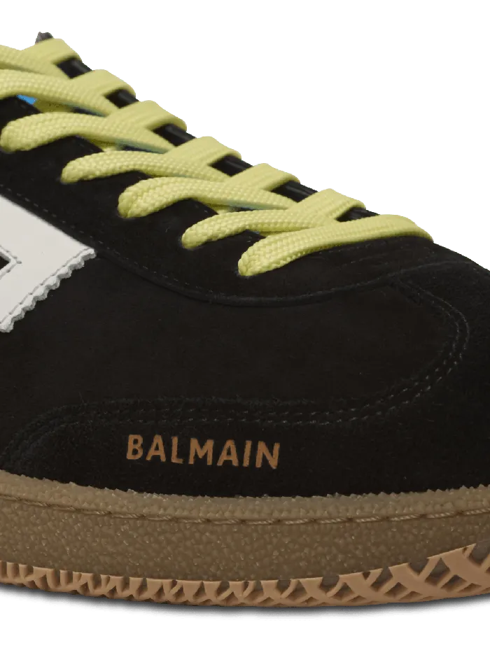 Balmain Swan Sneakers In Calfskin And Suede Multicolor Men Sneakers