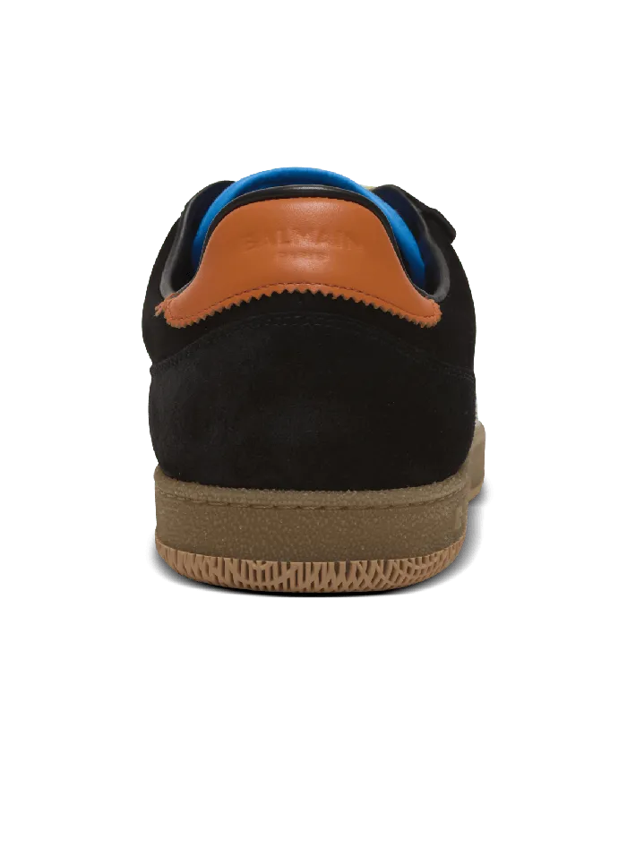 Balmain Swan Sneakers In Calfskin And Suede Multicolor Men Sneakers