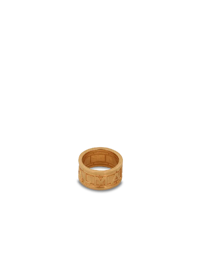 Balmain Tubular Ring Gold MenWomen Fashion Jewelry