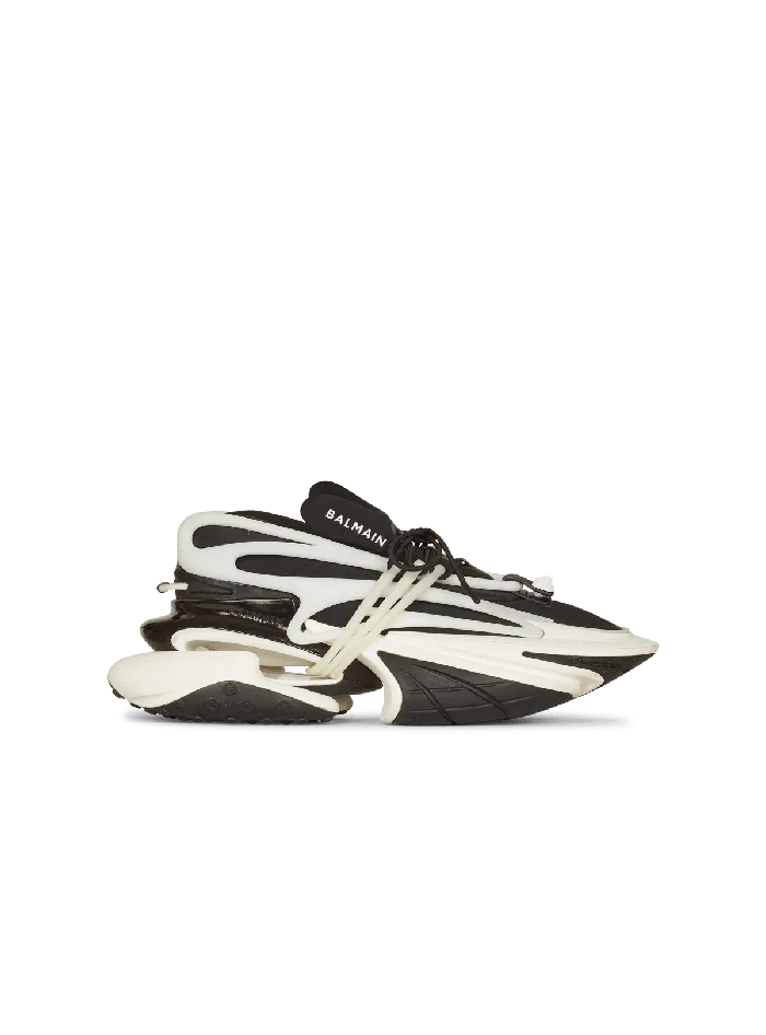 Balmain Unicorn Lowtop Sneakers In Neoprene And Leather Black Men Sneakers