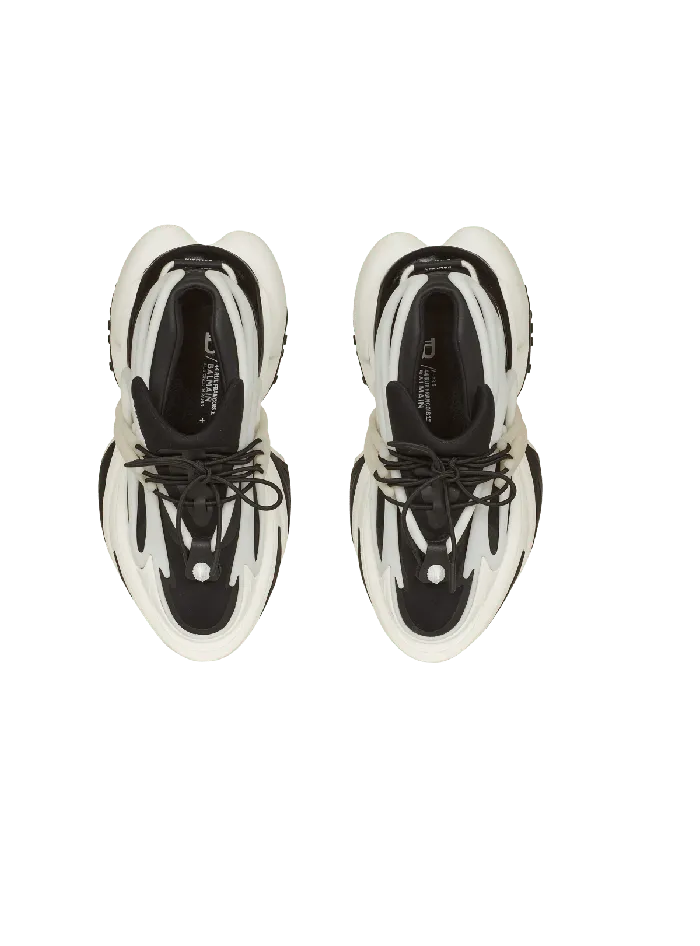 Balmain Unicorn Lowtop Sneakers In Neoprene And Leather Black Men Sneakers