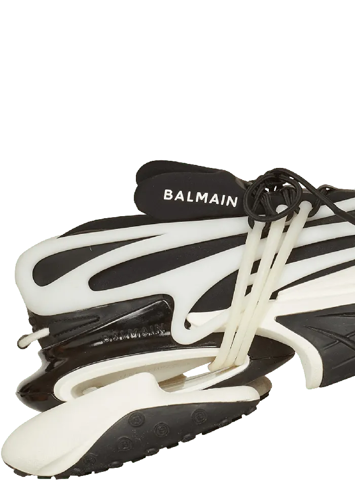 Balmain Unicorn Lowtop Sneakers In Neoprene And Leather Black Men Sneakers
