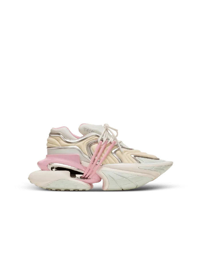 Balmain Unicorn Wave Sneakers In Neoprene And Calfskin White Women Sneakers