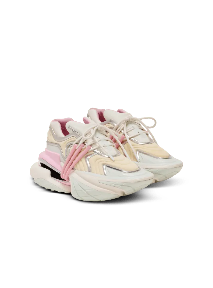 Balmain Unicorn Wave Sneakers In Neoprene And Calfskin White Women Sneakers