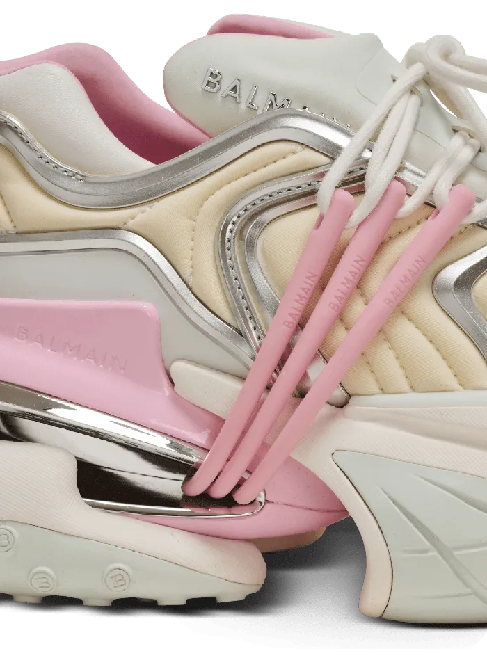 Balmain Unicorn Wave Sneakers In Neoprene And Calfskin White Women Sneakers