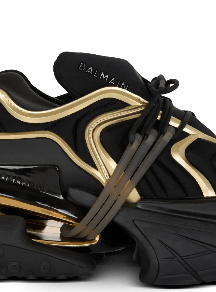 Balmain Unicorn Wave Trainers In Neoprene And Calfskin Black Men Sneakers