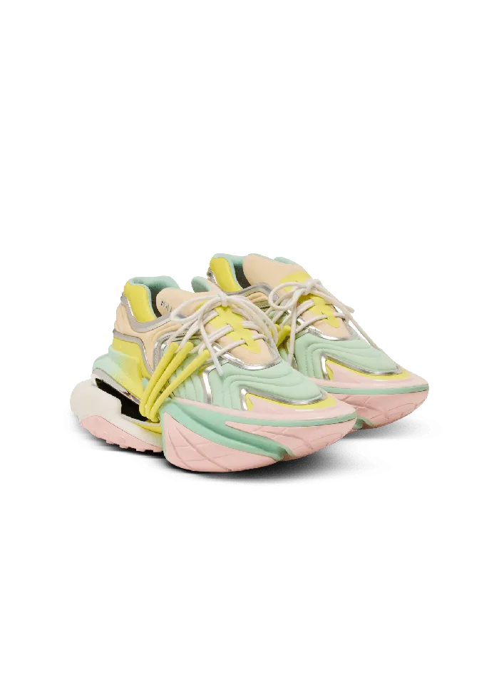 Balmain Unicorn Wave Trainers In Neoprene And Calfskin Multicolor Women Sneakers