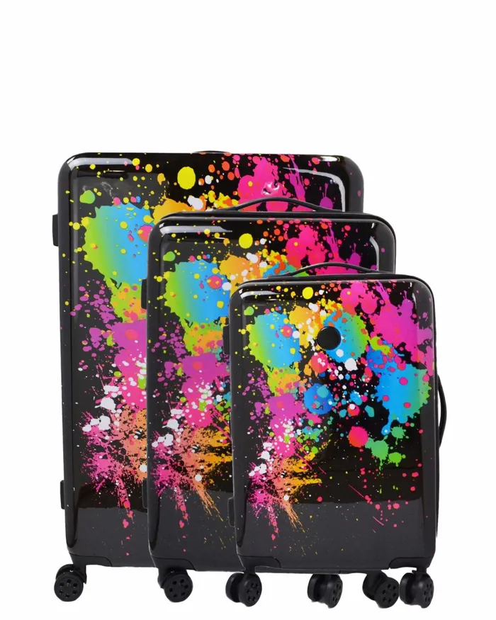 Body Glove Travel Luggage Bursts 3Piece Hardside Spinner Luggage Set 8211 Multi 8211 Accessories