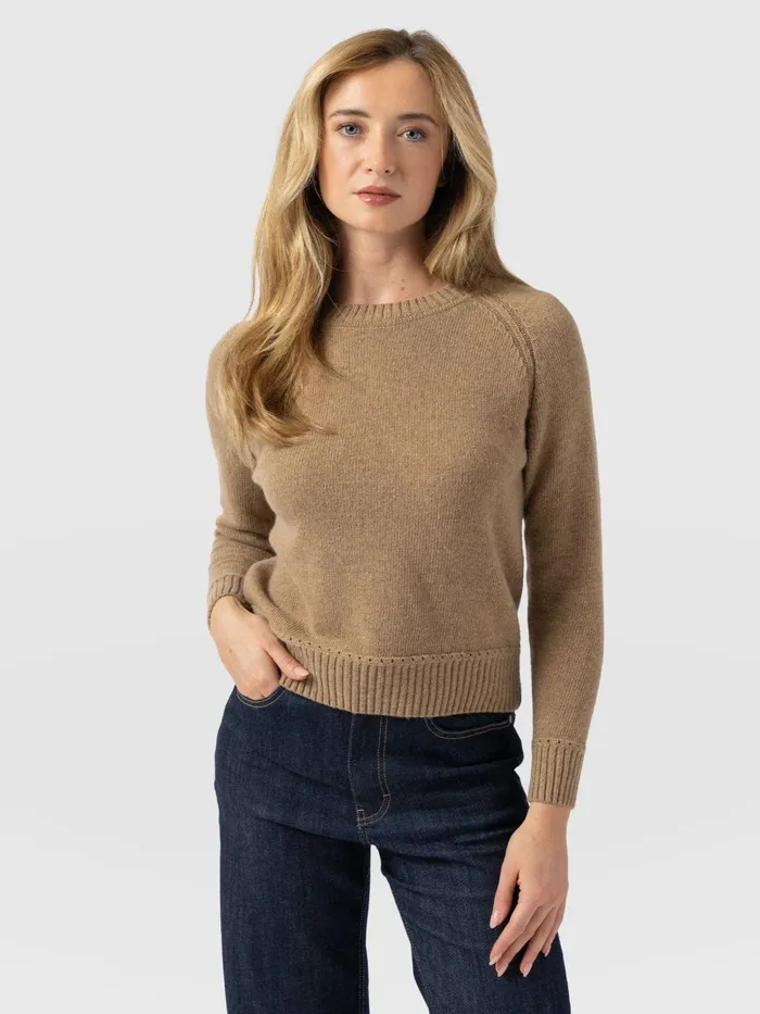 Cambridge Cashmere Jumper 8211 Beige Beige Women Saint And Sofia Knitwear