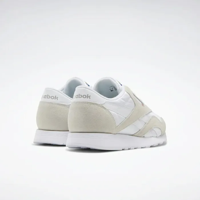 Casual Shoes Mens Reebok Classic Nylon Shoes White White Light Grey