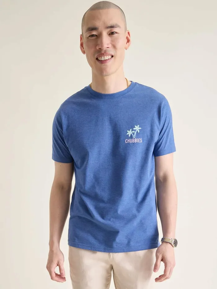 Chubbies Tees and Tanks Men The Gators Paradise Dusty Blue