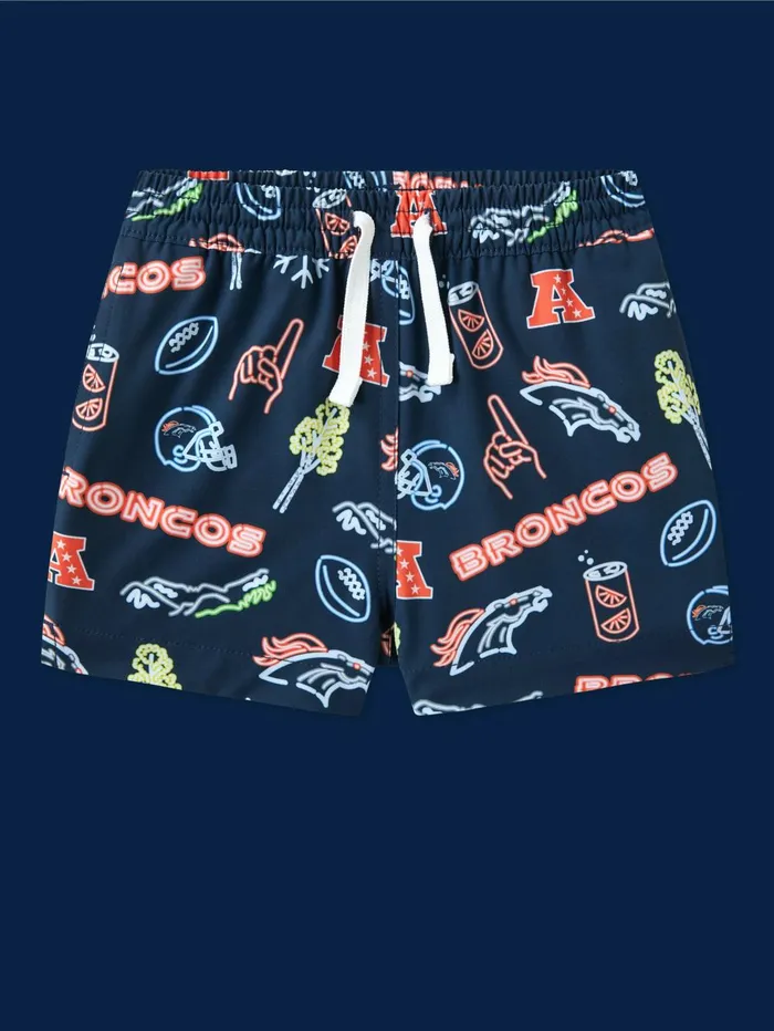 Chubbies Toddler 6m6 Swim The Neon Broncos Denver Broncos Navy