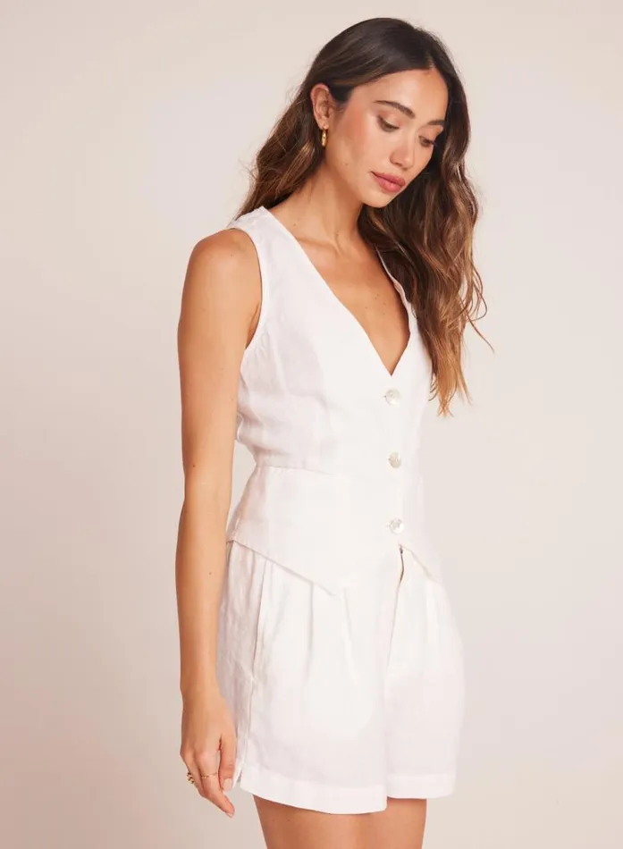 Cinch Back Vest 8211 White Women Bella Dahl Sleeveless