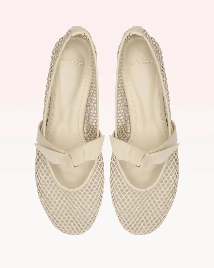 Clarita Ballerina Mesh Dove Dove Women Alexandre Birman Flats