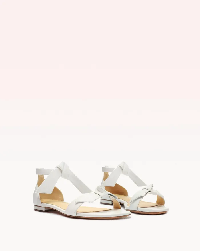 Clarita Flat Sandal In Nappa Leather Alexandre Birman White Women Alexandre Birman Flats