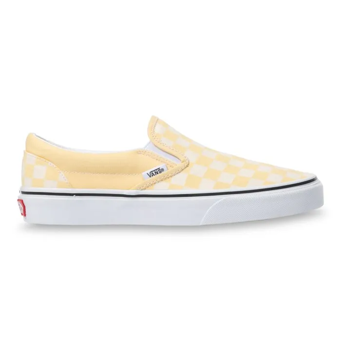 Classics Shoes MenWomen Vans Checkerboard SlipOn Golden Hazetrue White