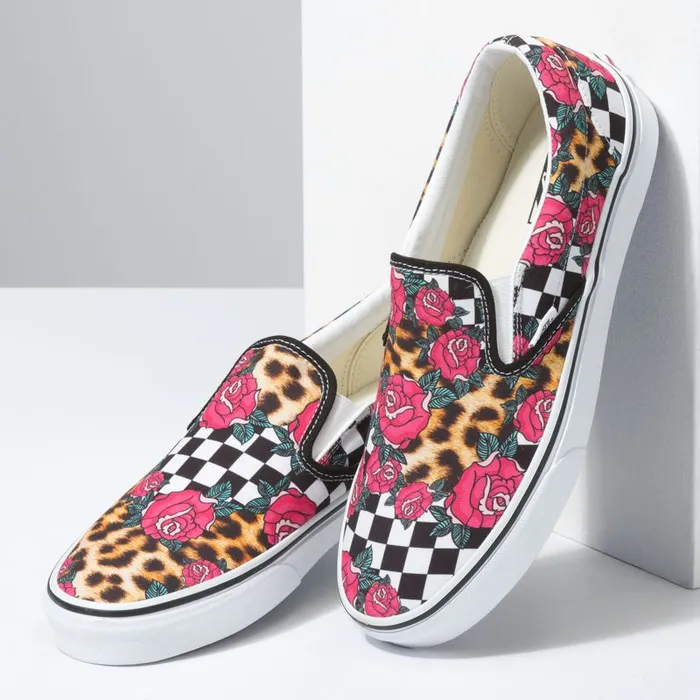 Classics Shoes MenWomen Vans RoseAnimal Check Classic SlipOn True Whitemulti Classics Shoes MenWomen Vans RoseAnimal Check Classic SlipOn True Whitemulti
