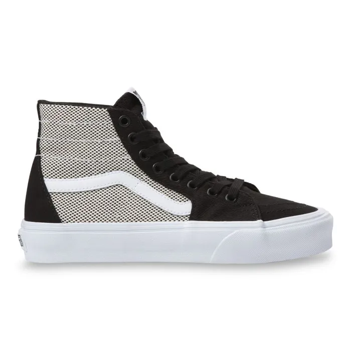 Classics Shoes Women Vans 2Tone Linen Sk8Hi Tapered Blacktrue White Classics Shoes Women Vans 2Tone Linen Sk8Hi Tapered Blacktrue White