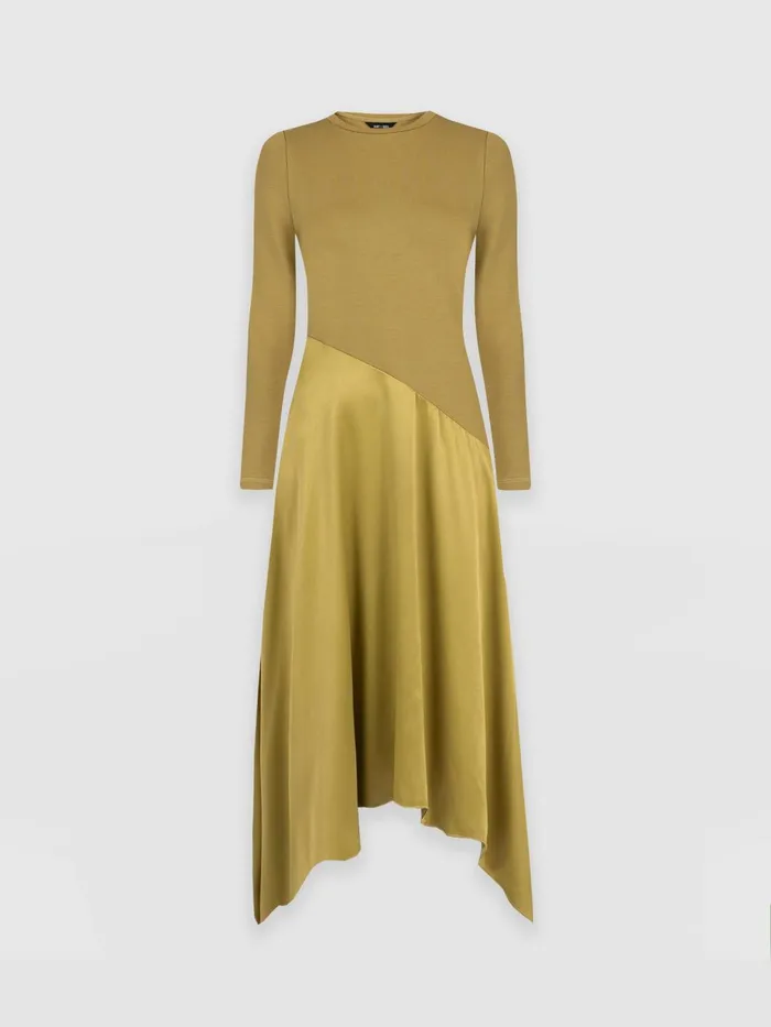 Cleo Asymmetric Dress 8211 Olive Olive Women Saint And Sofia Dresses