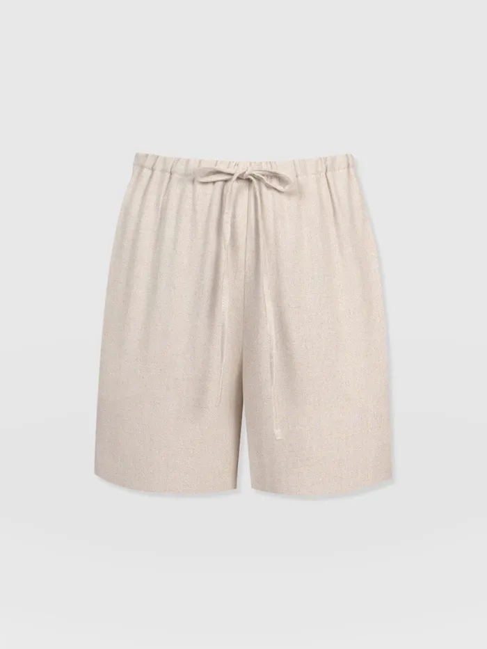 Corinne Linen Short 8211 Oatmeal Oatmeal Women Saint And Sofia Shorts