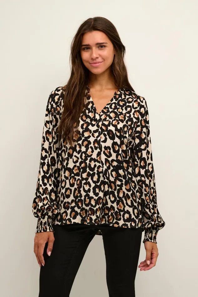 CULTURE Blouses CUvinca Leopard Blouse Oyster Gray 8211 Women