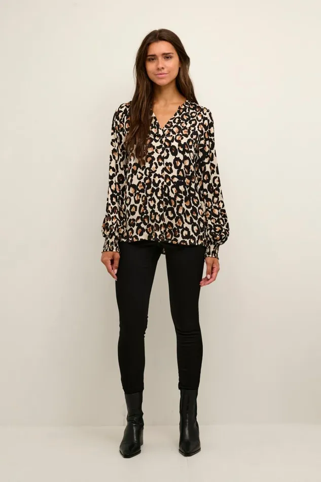 CULTURE Blouses CUvinca Leopard Blouse Oyster Gray 8211 Women
