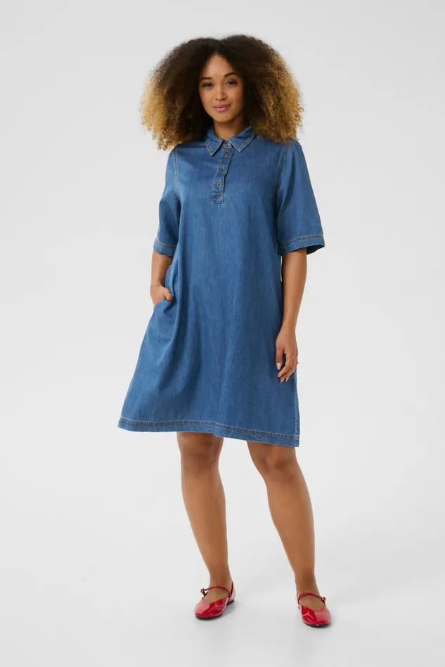 CULTURE Denim Styles CUwinnie Denim Dress Dark Blue Wash 8211 Women