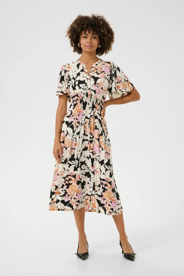 CULTURE Dresses CUaudrey Dress Orangepink Flower 8211 Women
