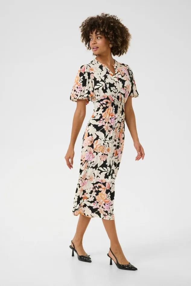 CULTURE Dresses CUaudrey Dress Orangepink Flower 8211 Women