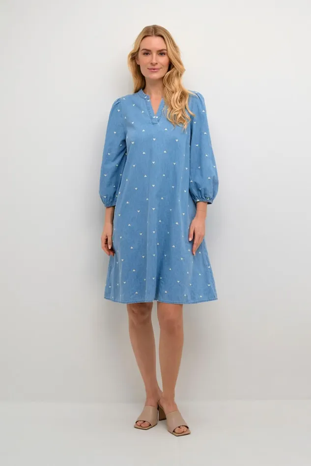 CULTURE Dresses CUmichelle Dress Light Bluewhite Hearts 8211 Women