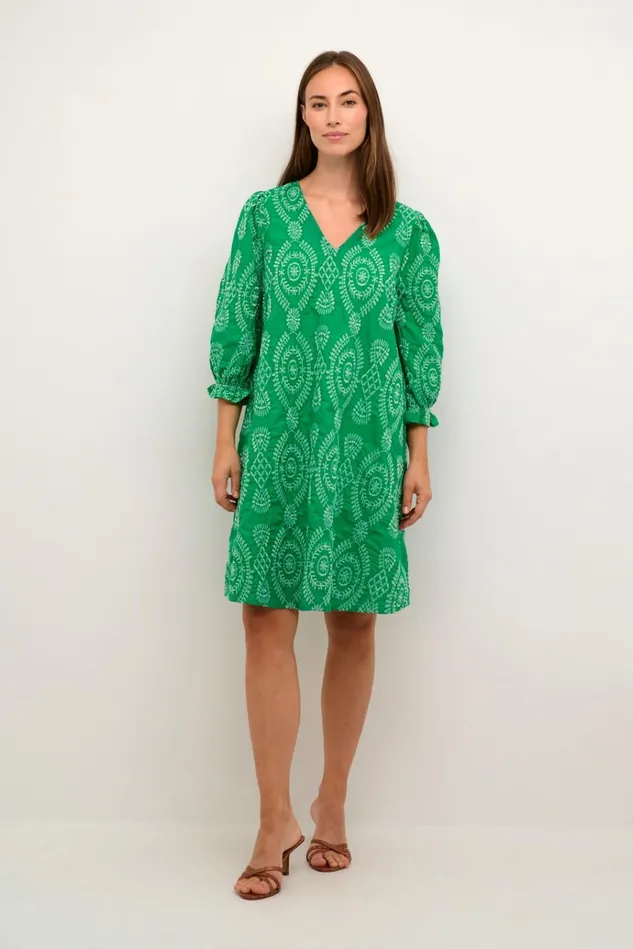 CULTURE Dresses CUtia Dress With Embroidery Holly Green 8211 Women