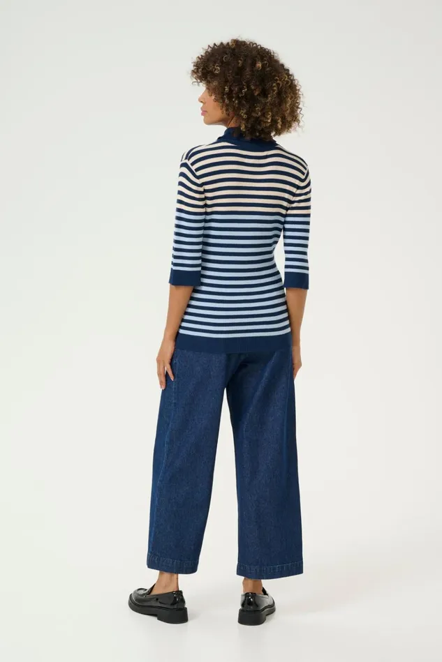 CULTURE Knitwear and Cardigans CUannemette Pullover Light Bluenavywhitecap 8211 Women