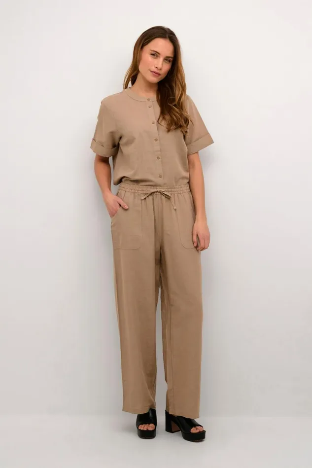 CULTURE Pants CUazemina Linen Trousers Dune 8211 Women