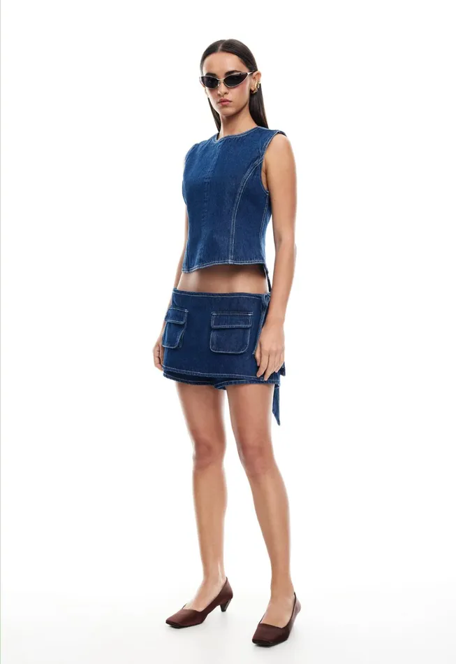 Denim Women Lioness Fashion COUNTRYSIDE SKORT Blue Denim