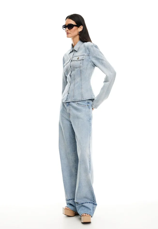 Denim Women Lioness Fashion TOP MODEL CUFFED JEAN Light Denim Denim Women Lioness Fashion TOP MODEL CUFFED JEAN Light Denim