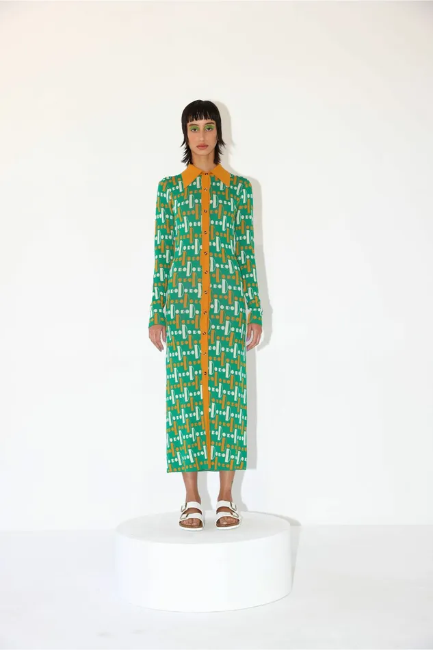 DODO BAR OR Dresses Luna Dress Green Combo 8211 Women DODO BAR OR Dresses Luna Dress Green Combo 8211 Women