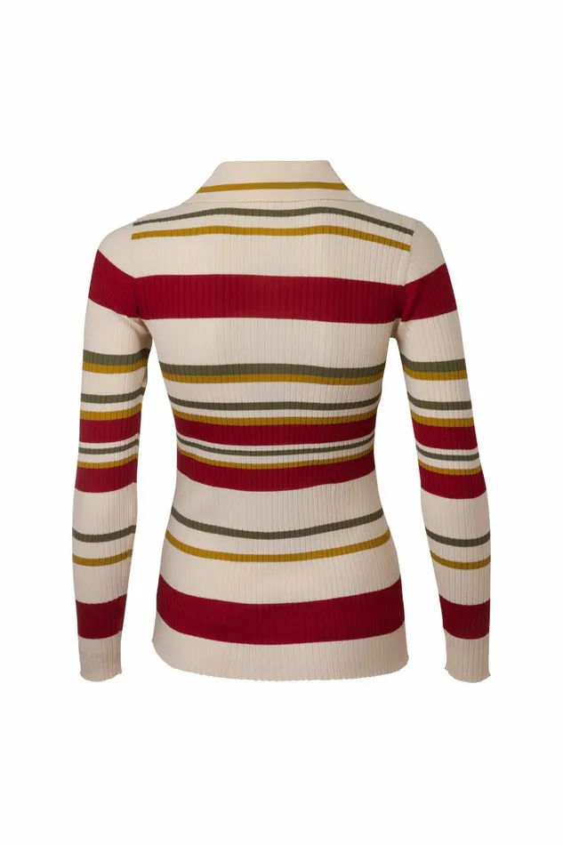 DODO BAR OR Knitwear Penny Knit Shirt Cream Bordo Combo 5 8211 Women