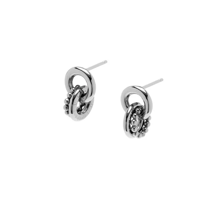 Earrings Women Olivia Burton Vintage Bead Silver Interlinked Circle Earrings