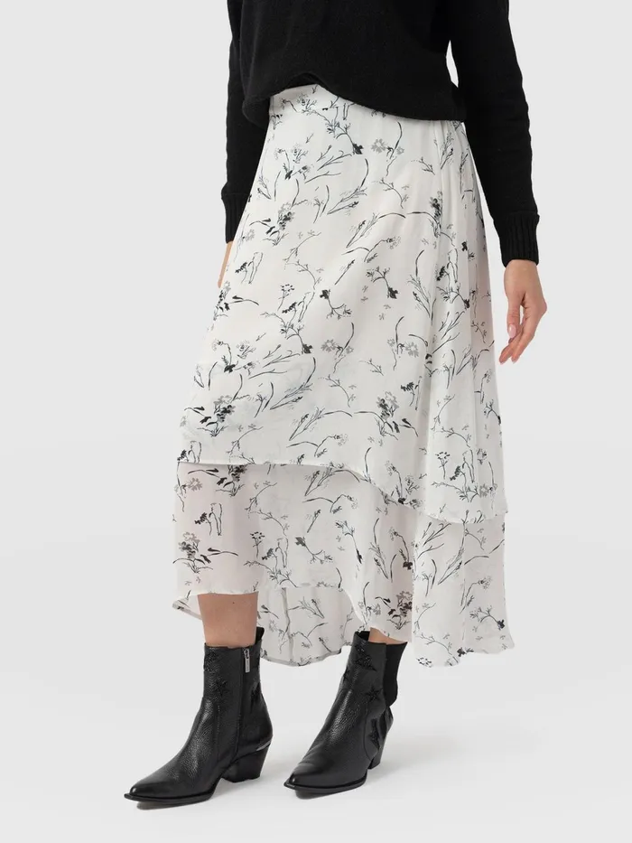Etta Layered Skirt 8211 White Floral White Floral Women Saint And Sofia Skirts