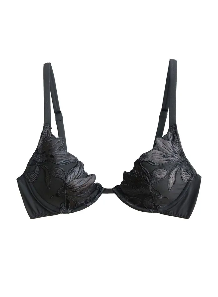 Fleur Du Mal Bikinis Women Lily Cup Sized Bikini Top Black Fleur Du Mal Bikinis Women Lily Cup Sized Bikini Top Black