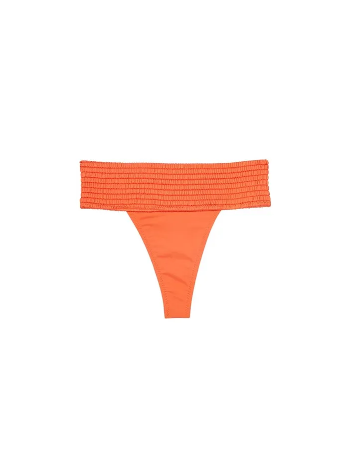Fleur Du Mal Bikinis Women Smocked Cheeky Bikini Bottom Clementine Fleur Du Mal Bikinis Women Smocked Cheeky Bikini Bottom Clementine