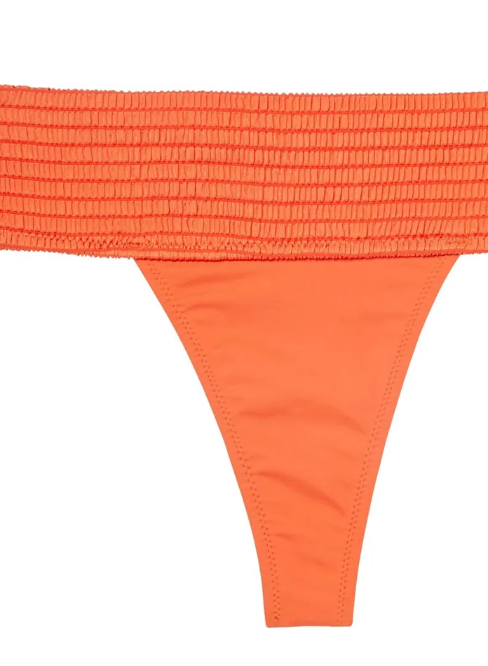 Fleur Du Mal Bikinis Women Smocked Cheeky Bikini Bottom Clementine Fleur Du Mal Bikinis Women Smocked Cheeky Bikini Bottom Clementine